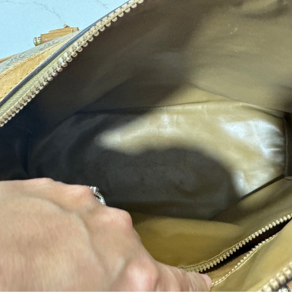 Vintage Celine Macadam Handbag - Beige & Tan Coated Canvas - Picture 7 of 9